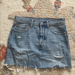 Levi's Blue Distressed Mini Skirt